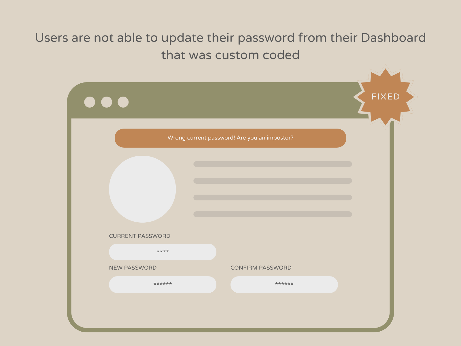 Custom WordPress Dashboard – Password Update Issue Fix